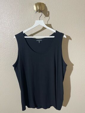 Eileen Fisher Classic Black Scoop Neck Tank